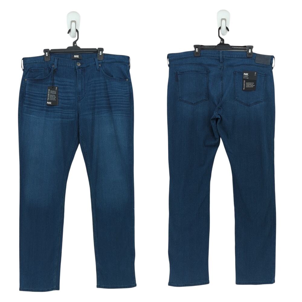 PAIGE Men 40 Federal Jeans Truesdale Blue Slim Straight Stretch M655734-B002 NEW